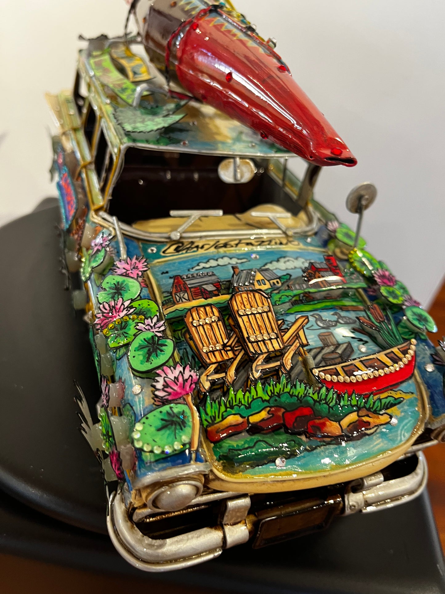Happy Camper Unique Car Sculpture