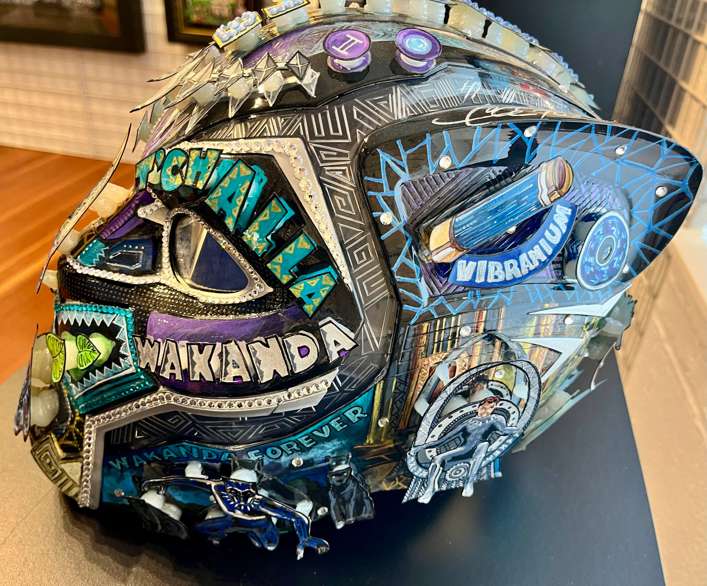 Black Panther Unique Helmet Sculpture