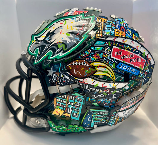 Philadelphia Eagles Mini Helmet SB Logo/Final Score