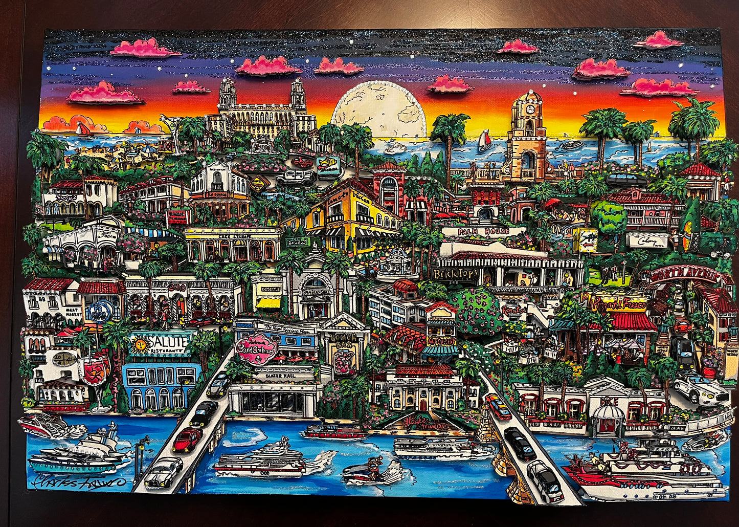 Dining Palm Beach Original on Canvas