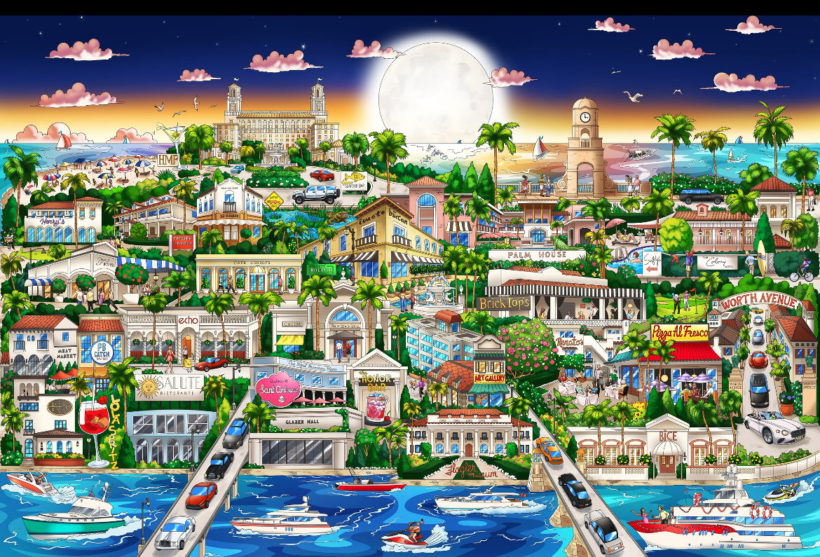 Dining Palm Beach Original on Canvas