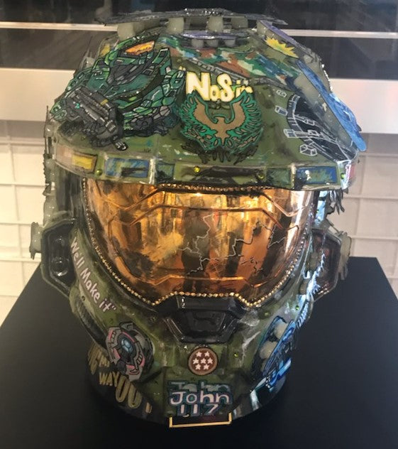 custom halo motorcycle helmets Halo Master Chief Unique Helmet Sculpture