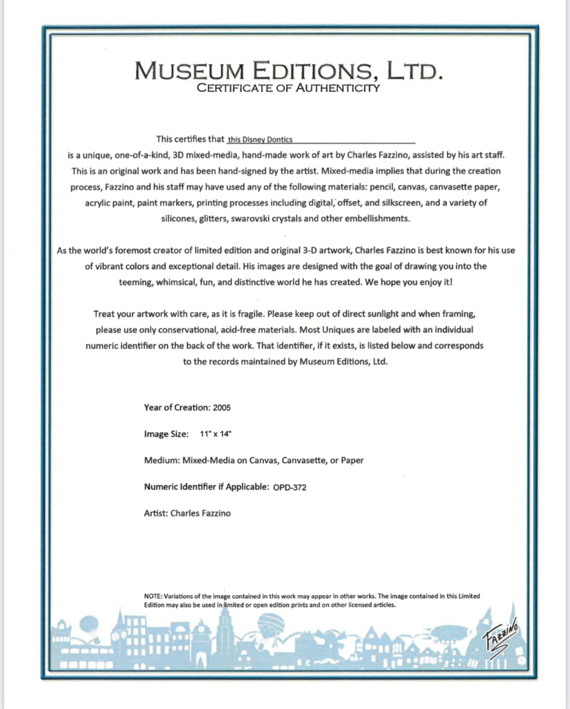 Disney Dontics Original on Canvas