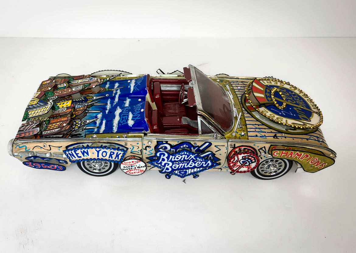 1962 NY Yankees Original 3-D Hand Painted Metal Car