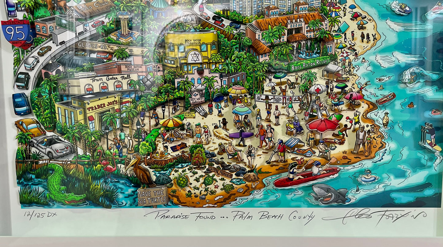 Paradise Found... Palm Beach County - Deluxe Edition - 29” x 61” Framed