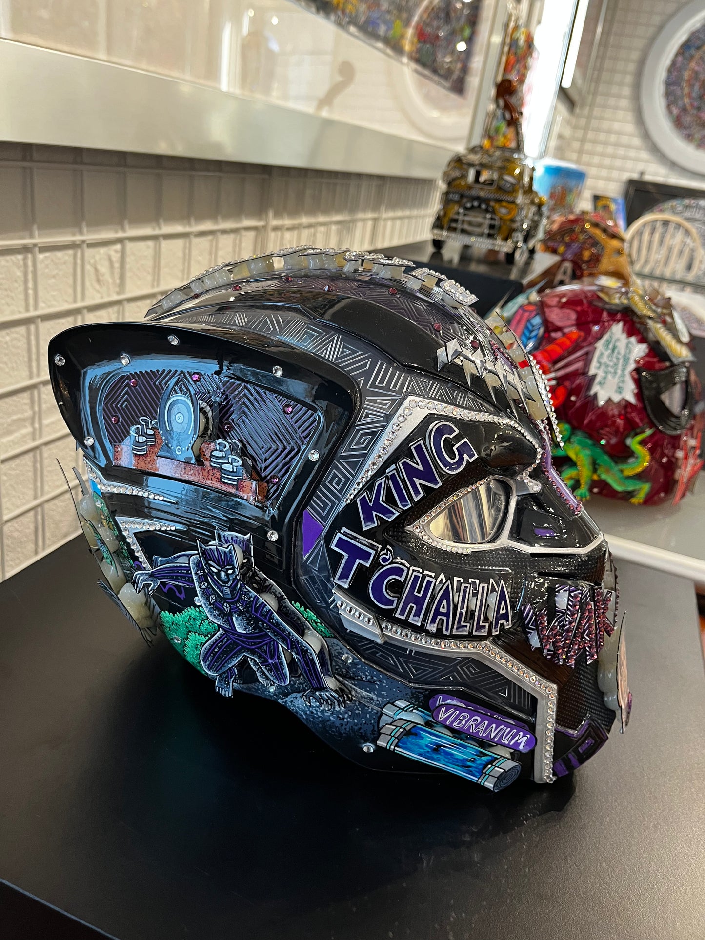 Black Panther Unique Helmet Sculpture