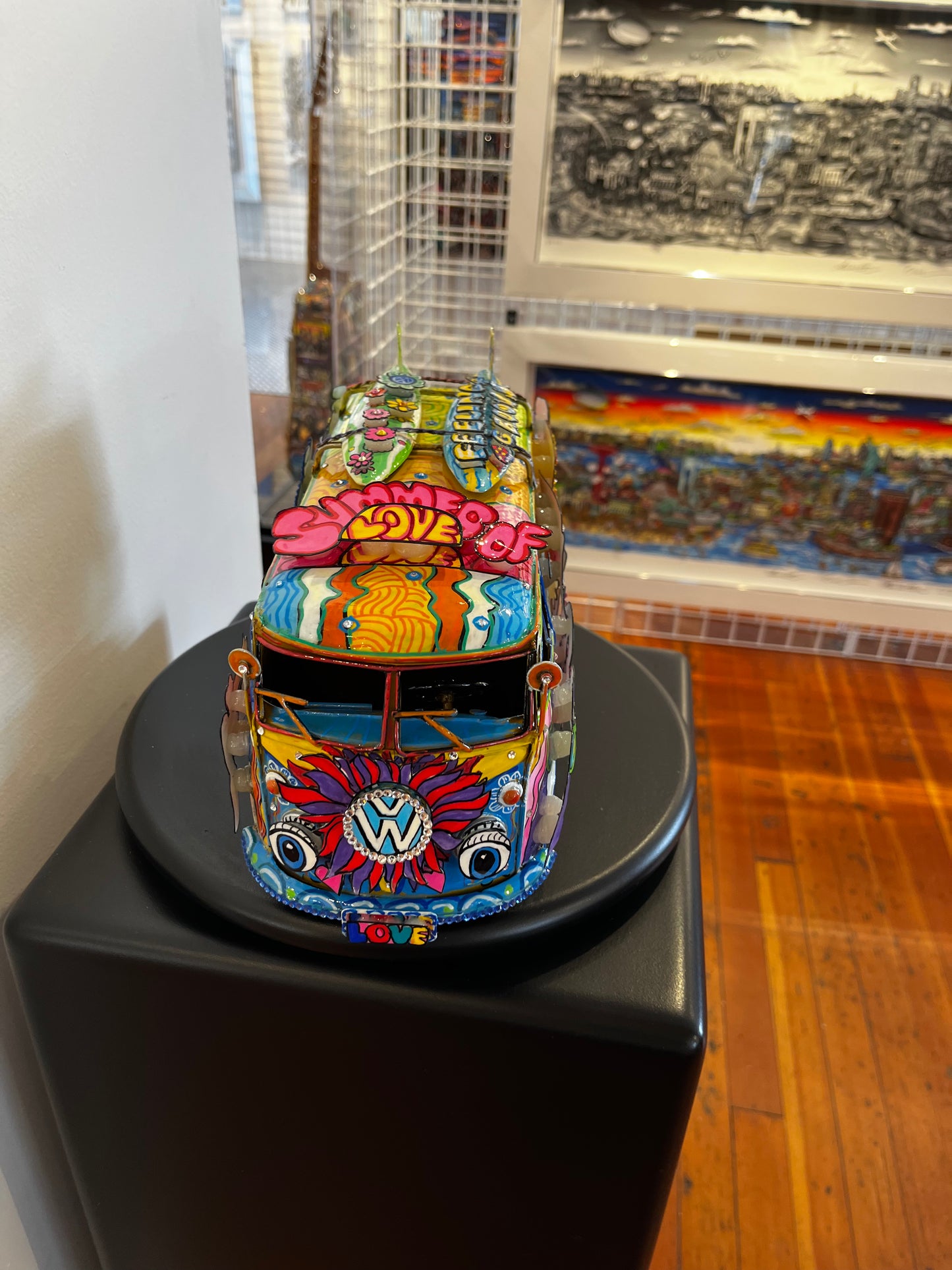 The Peace and Love VW Bus Sculpture