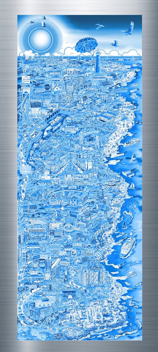 Paradise Found... Palm Beach County - Blue Edition 46” or 48” Framed