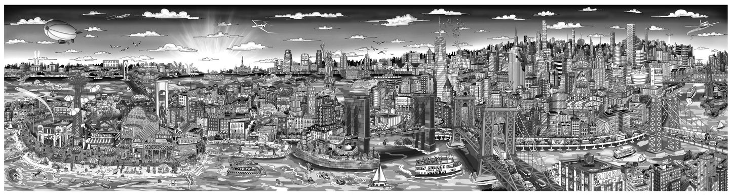 Sunset Over Manhattan Island Mural