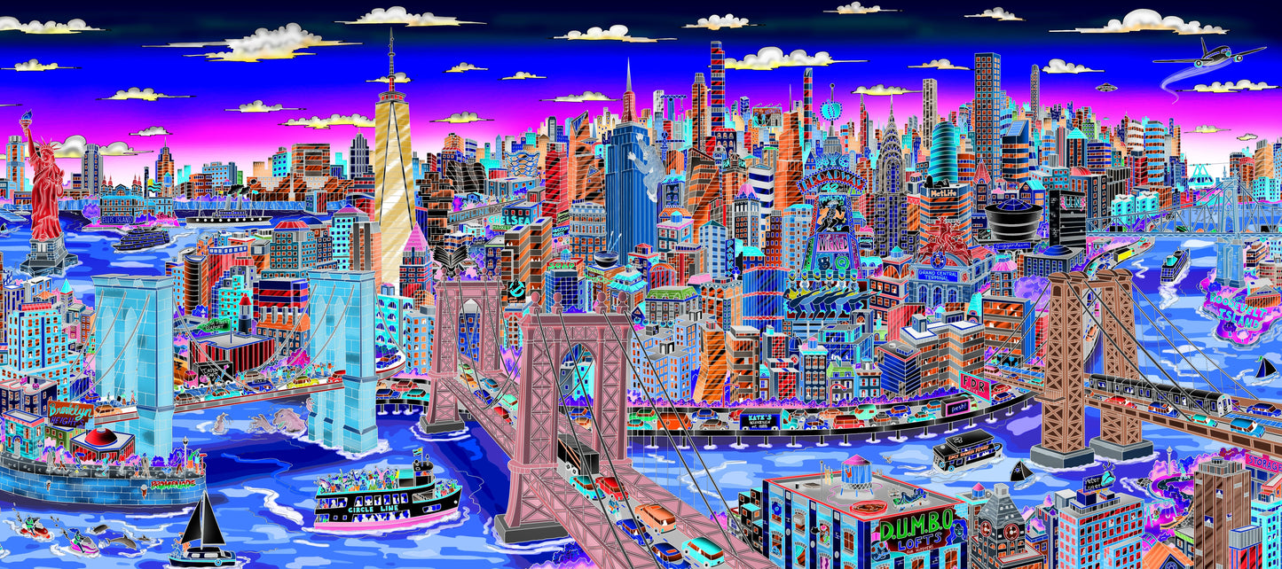 Sunset Over Manhattan Island Mural Premiere Edition