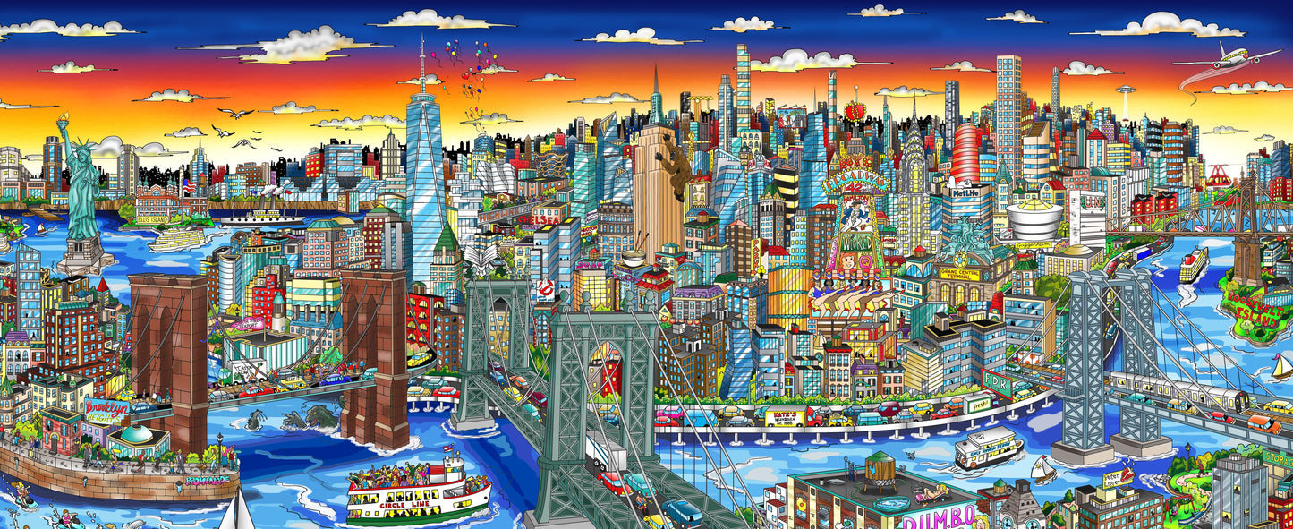 Sunset Over Manhattan Island Mural