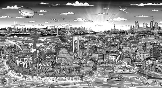 Sunset Over Manhattan Island Mural