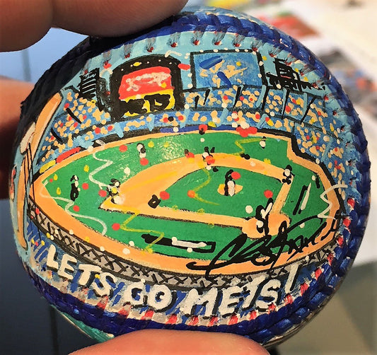 NY Mets Hand Painted Baseball