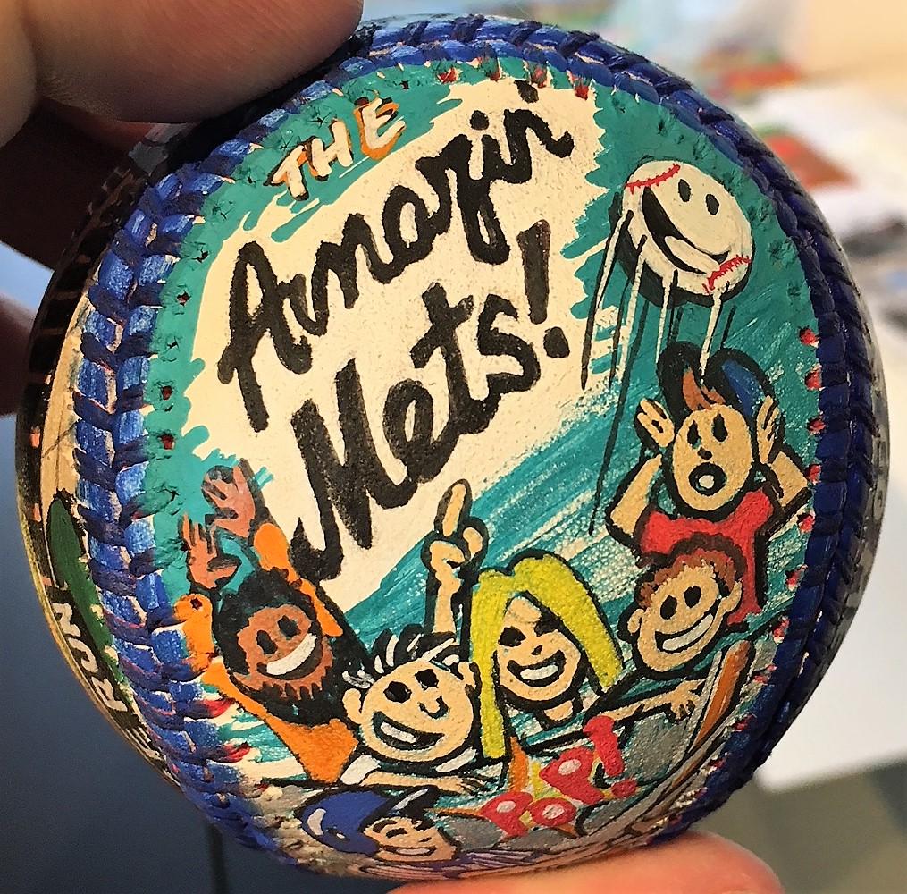 NY Mets Hand Painted Baseball