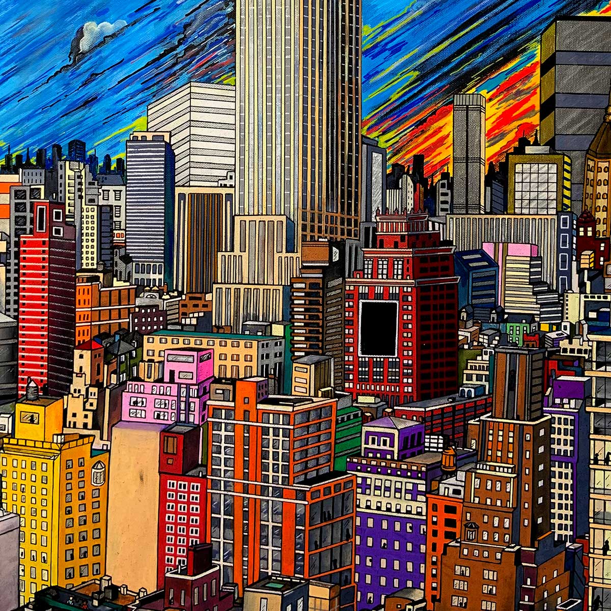Stormy Moon Over New York - Original