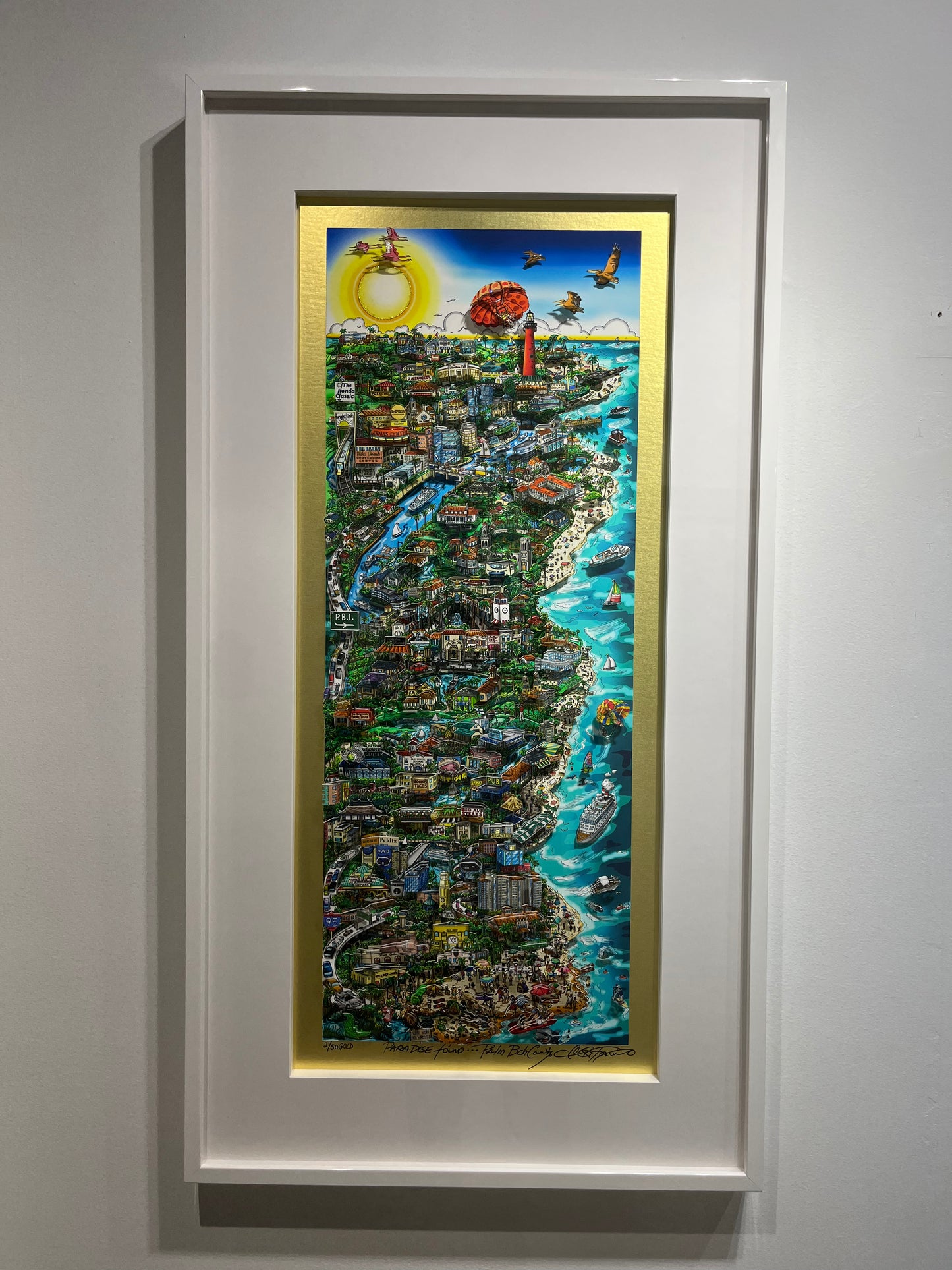 Paradise Found... Palm Beach County - Gold Edition #2/50 Framed in White