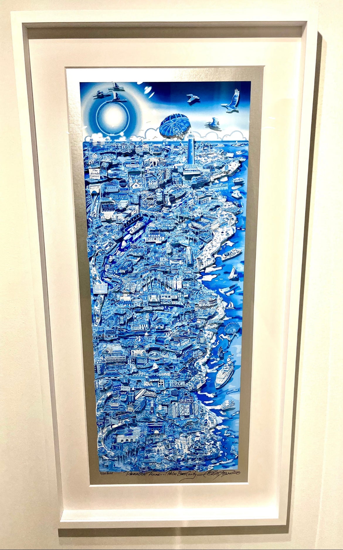 Paradise Found... Palm Beach County - Blue Edition 46” or 48” Framed