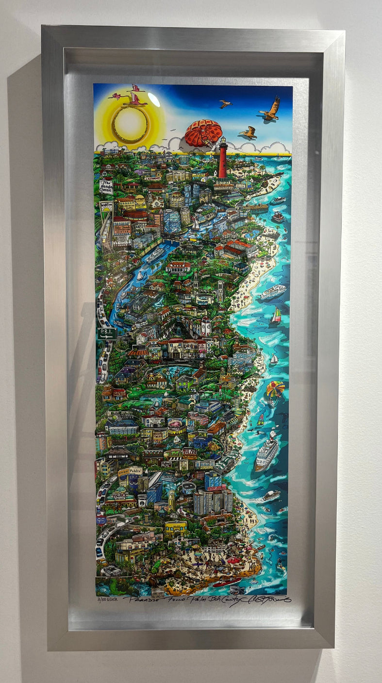 Paradise Found... Palm Beach County -  Silver Edition - 42” or 48”Framed