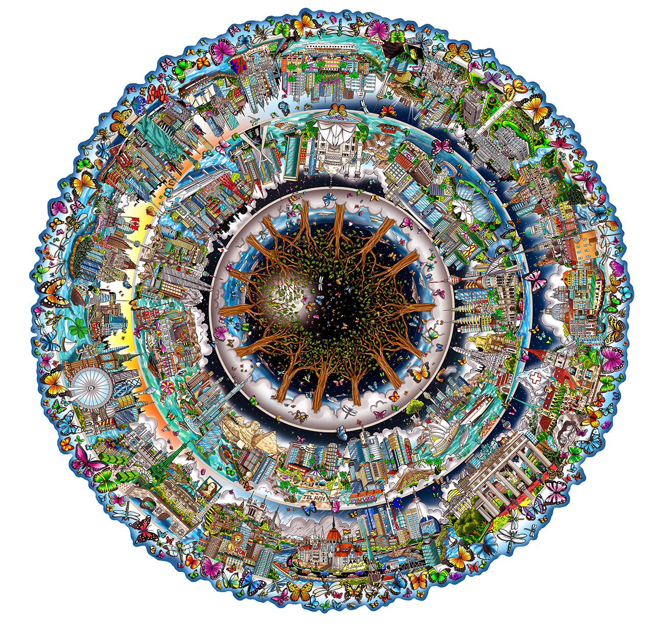 Charles Fazzino "One World...The Circle of Life"