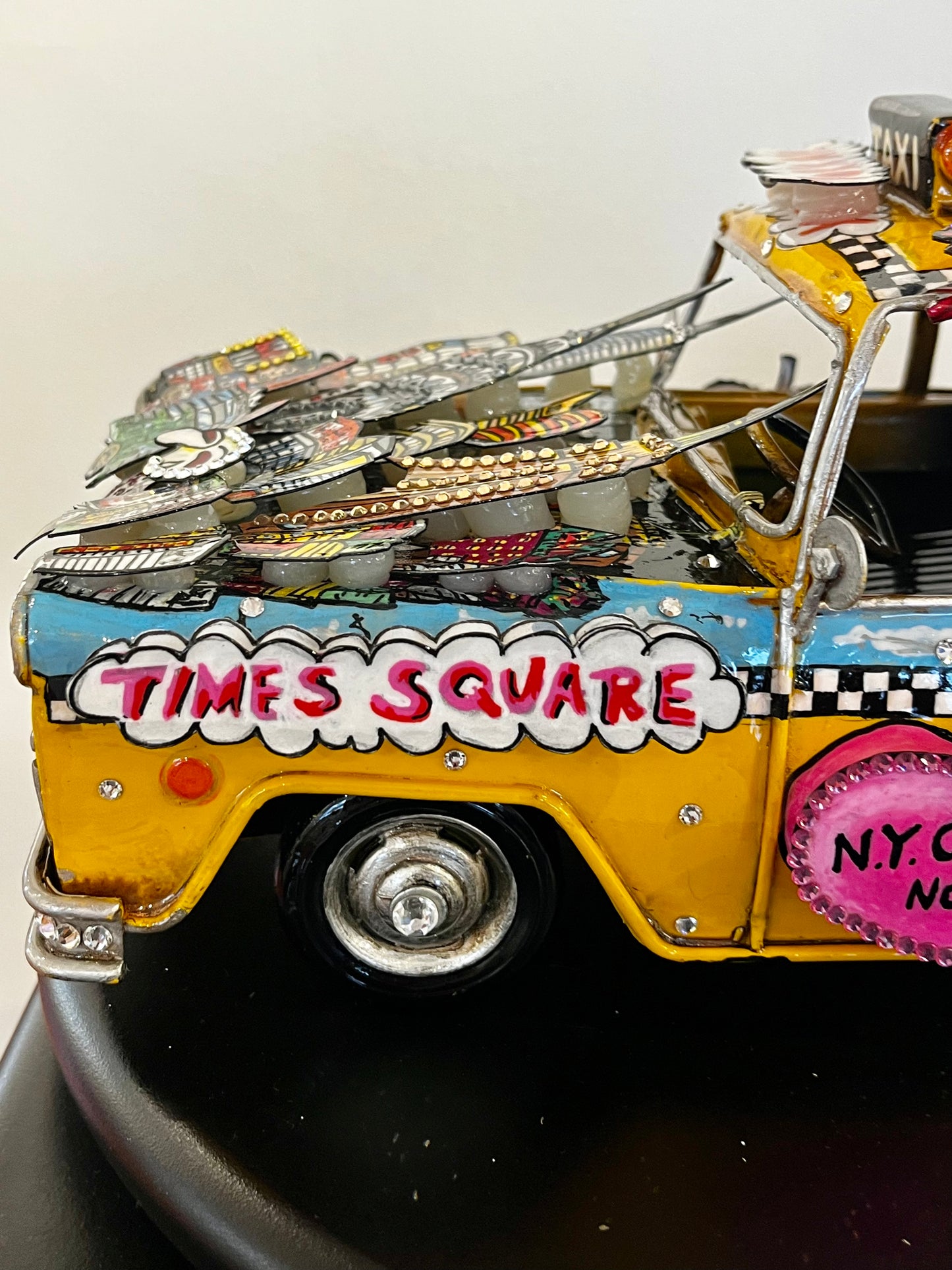 Spider-Man Taking a Taxi Ride Unique Car Sculpture