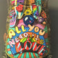 Beatles “All You Need Is Love” VW Bus Hand Painted 3D Metal Sculpture