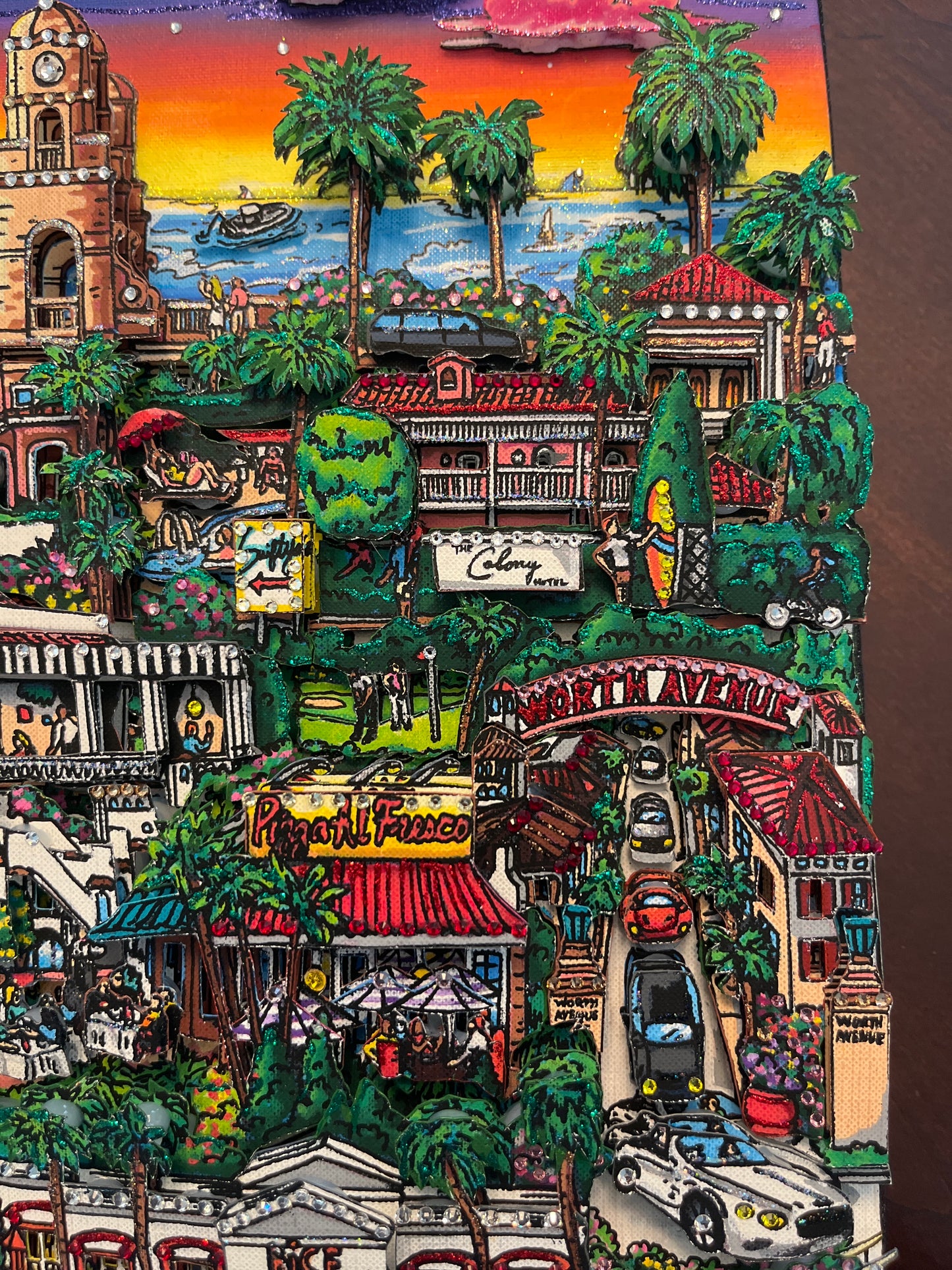 Dining Palm Beach   Original on Canvas