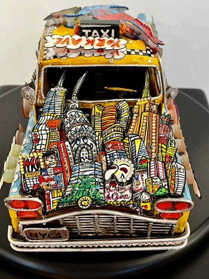 Spider-Man Taking a Taxi Ride Unique Car Sculpture