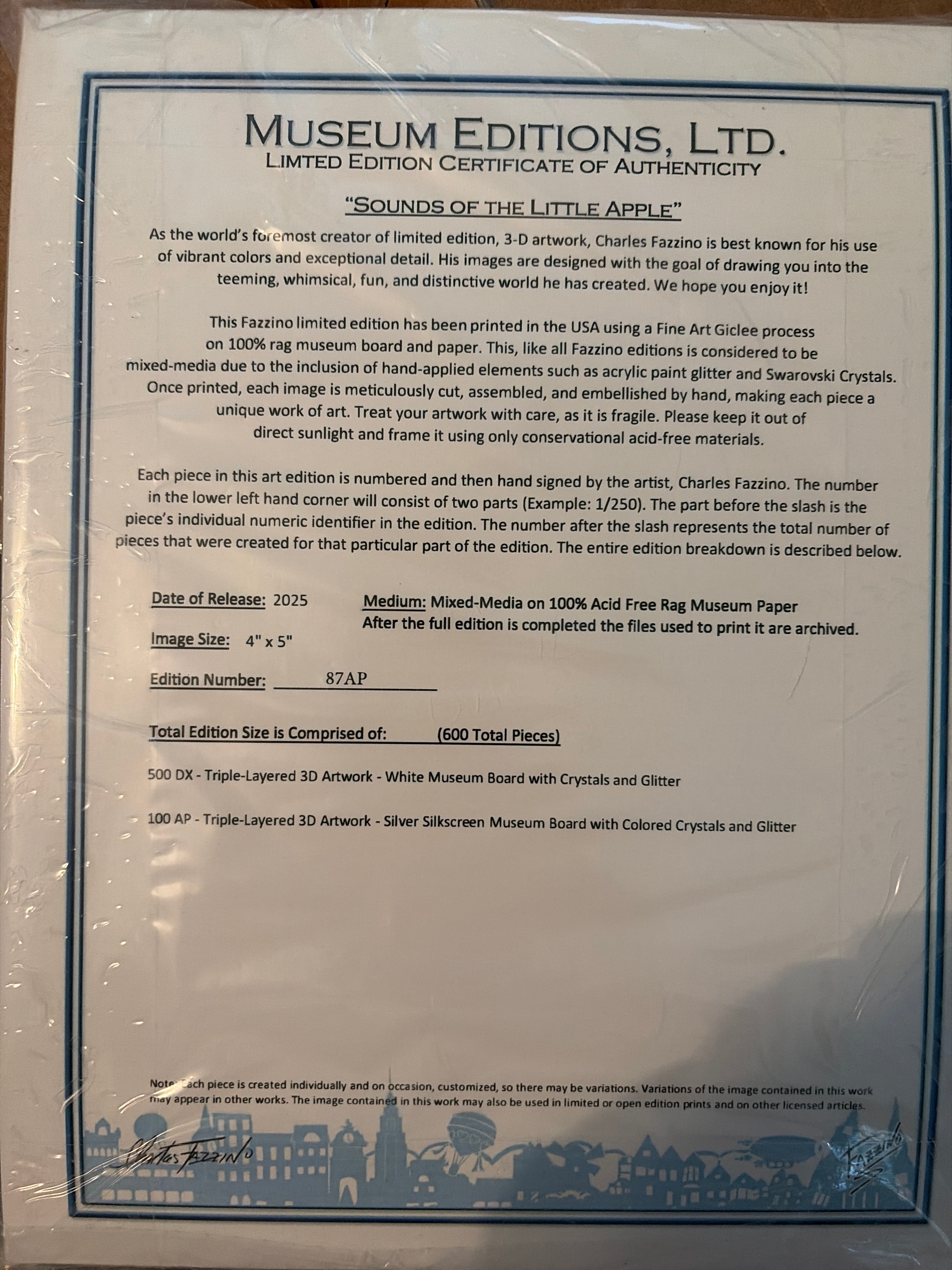 Sounds of the Little Apple - Artist Proof