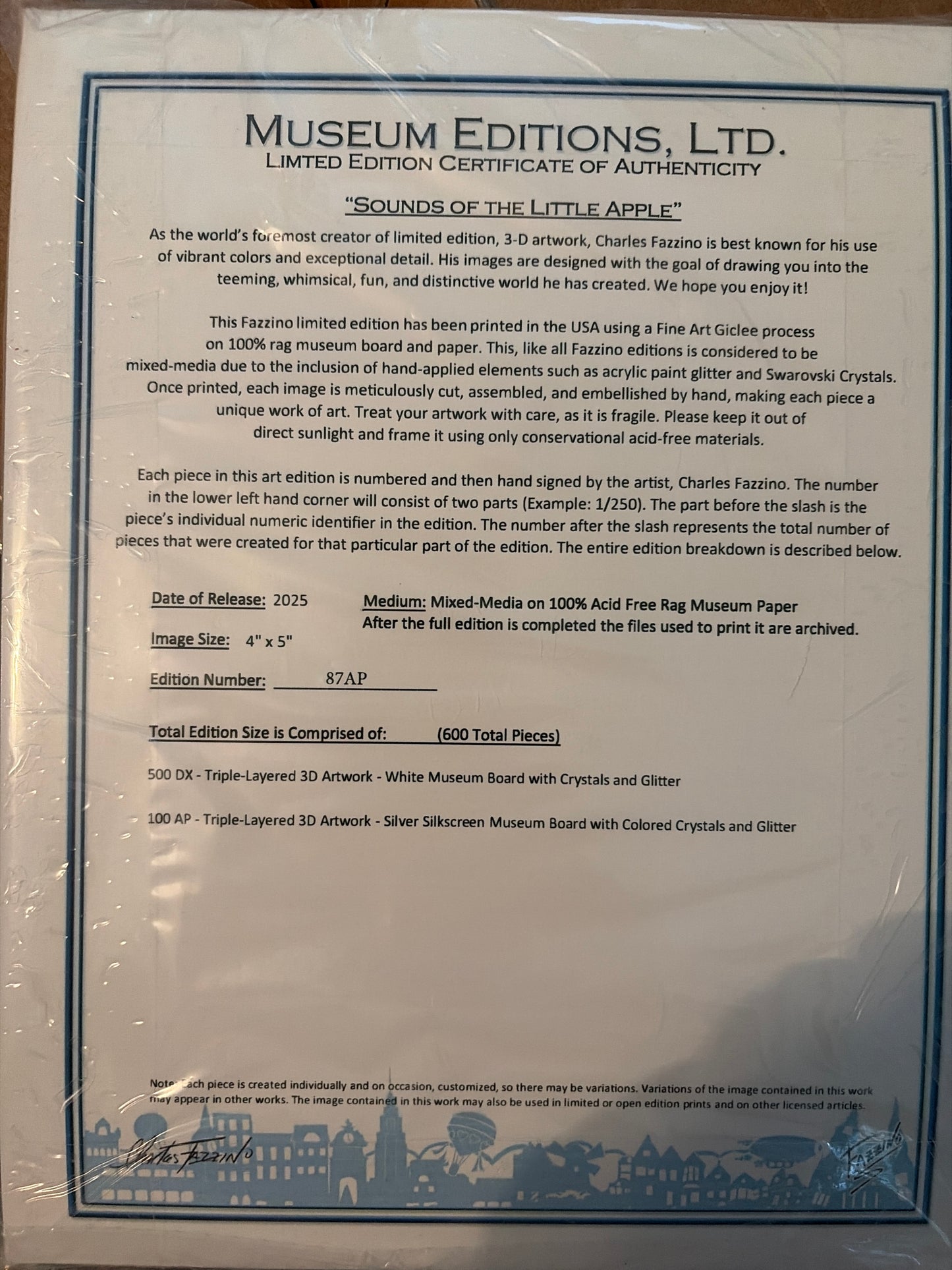 Sounds of the Little Apple - Artist Proof
