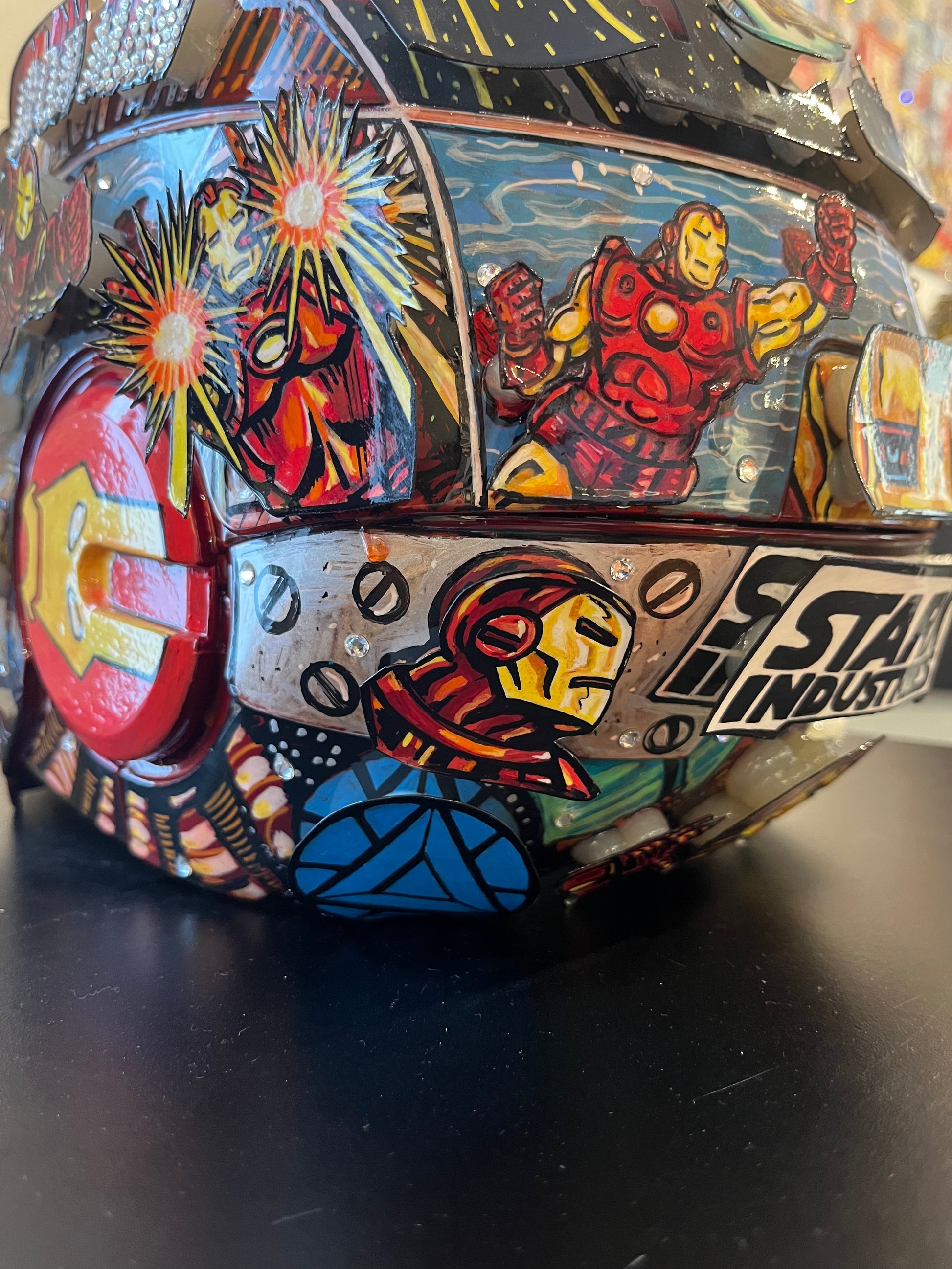 hasbro iron man helmet custom paint Iron Man Unique Helmet Sculpture