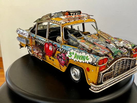 Spider-Man Taking a Taxi Ride Unique Car Sculpture