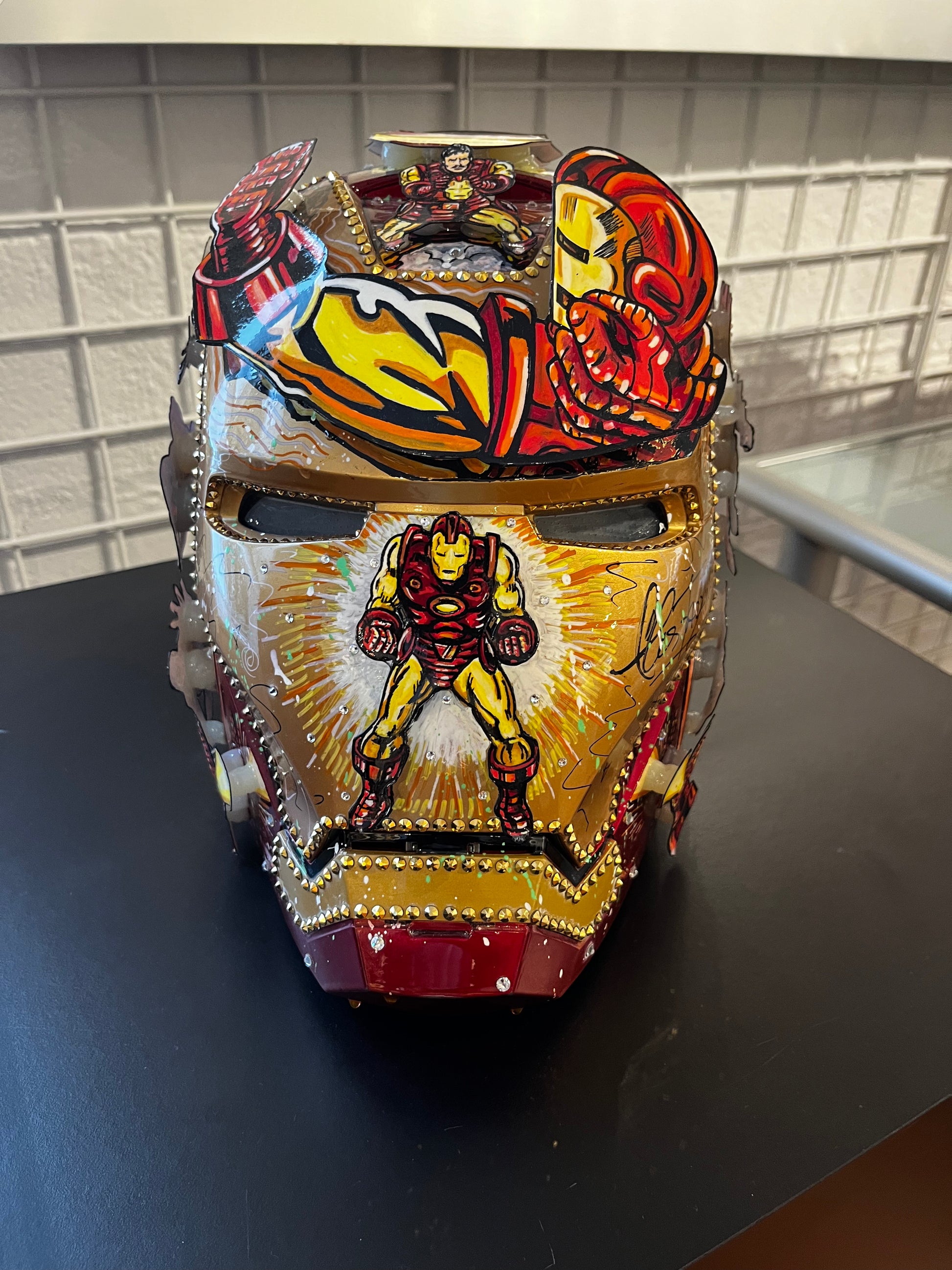 custom painted iron man helmet Iron Man Unique Helmet Sculpture