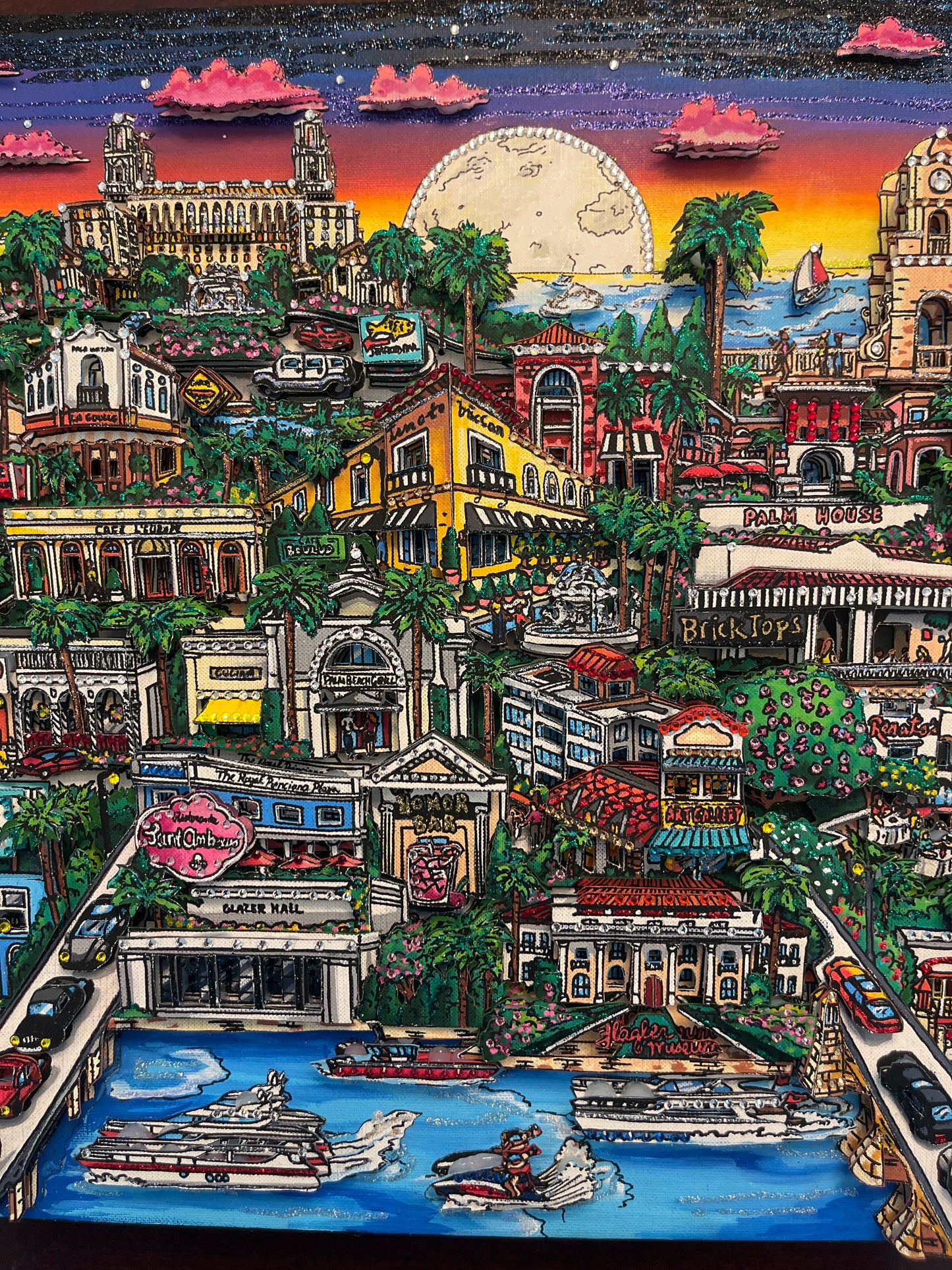 Dining Palm Beach   Original on Canvas