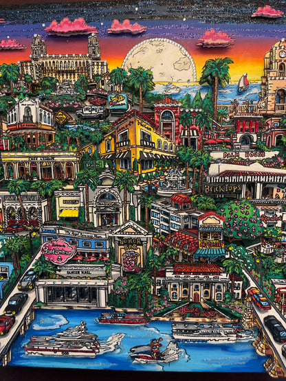 Dining Palm Beach   Original on Canvas