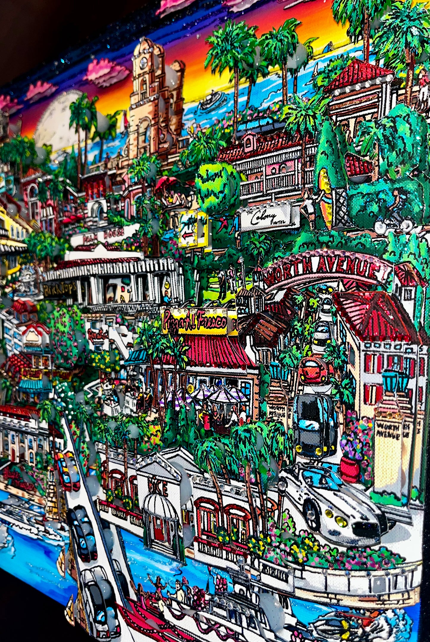 Dining Palm Beach   Original on Canvas