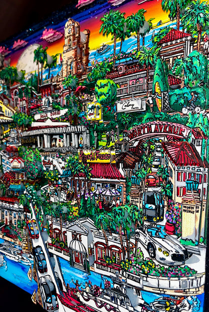 Dining Palm Beach   Original on Canvas