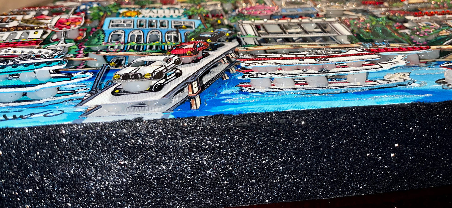 Dining Palm Beach   Original on Canvas