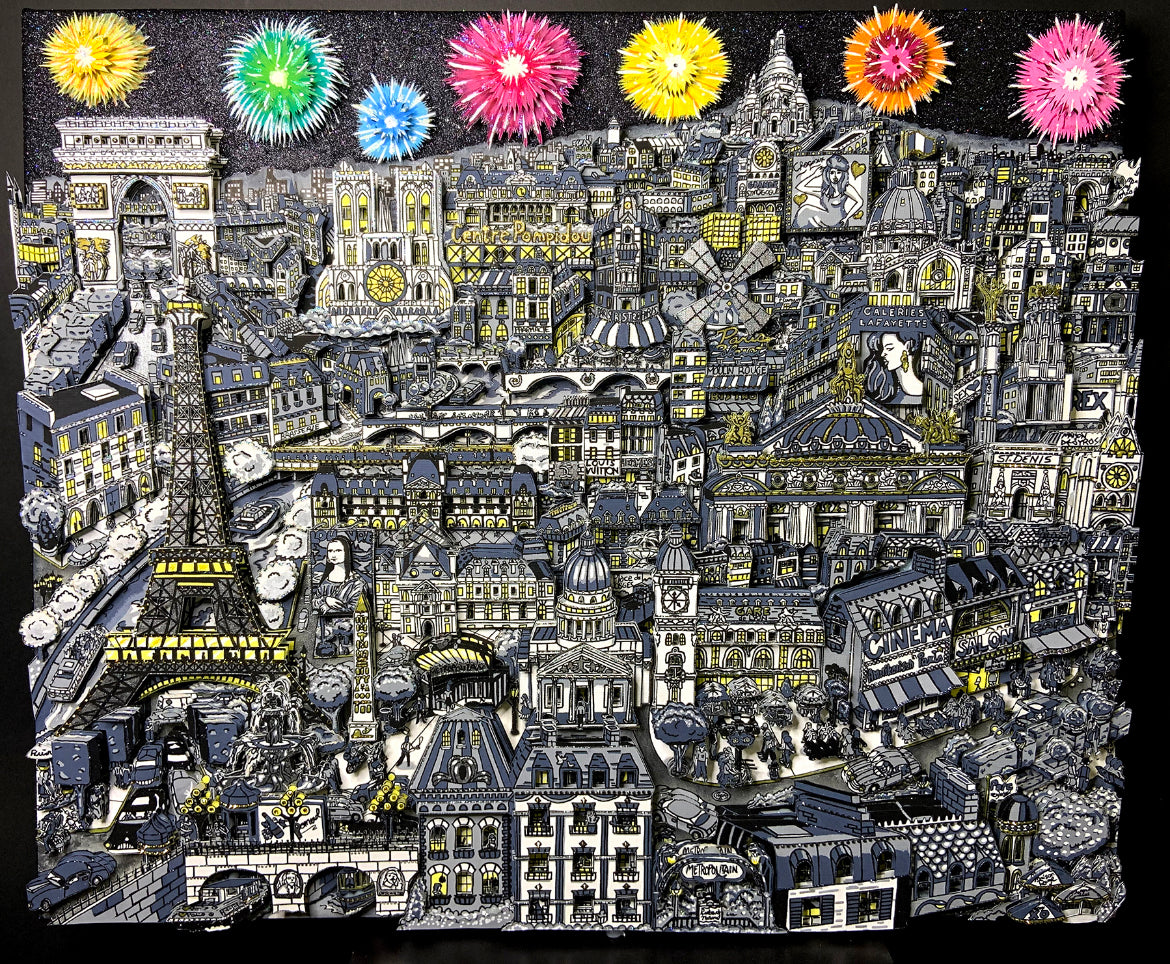 Night Celebrations in Paris Canvas Originals