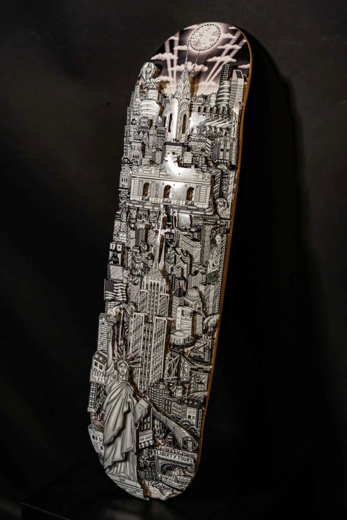 Moon Over NYC Skateboard Deck