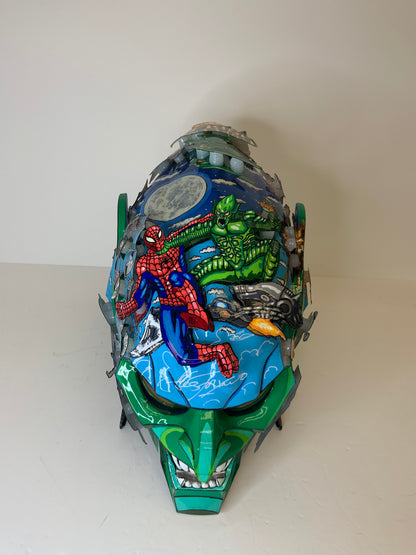 Green Goblin Unique Pop Culture Helmet Sculpture