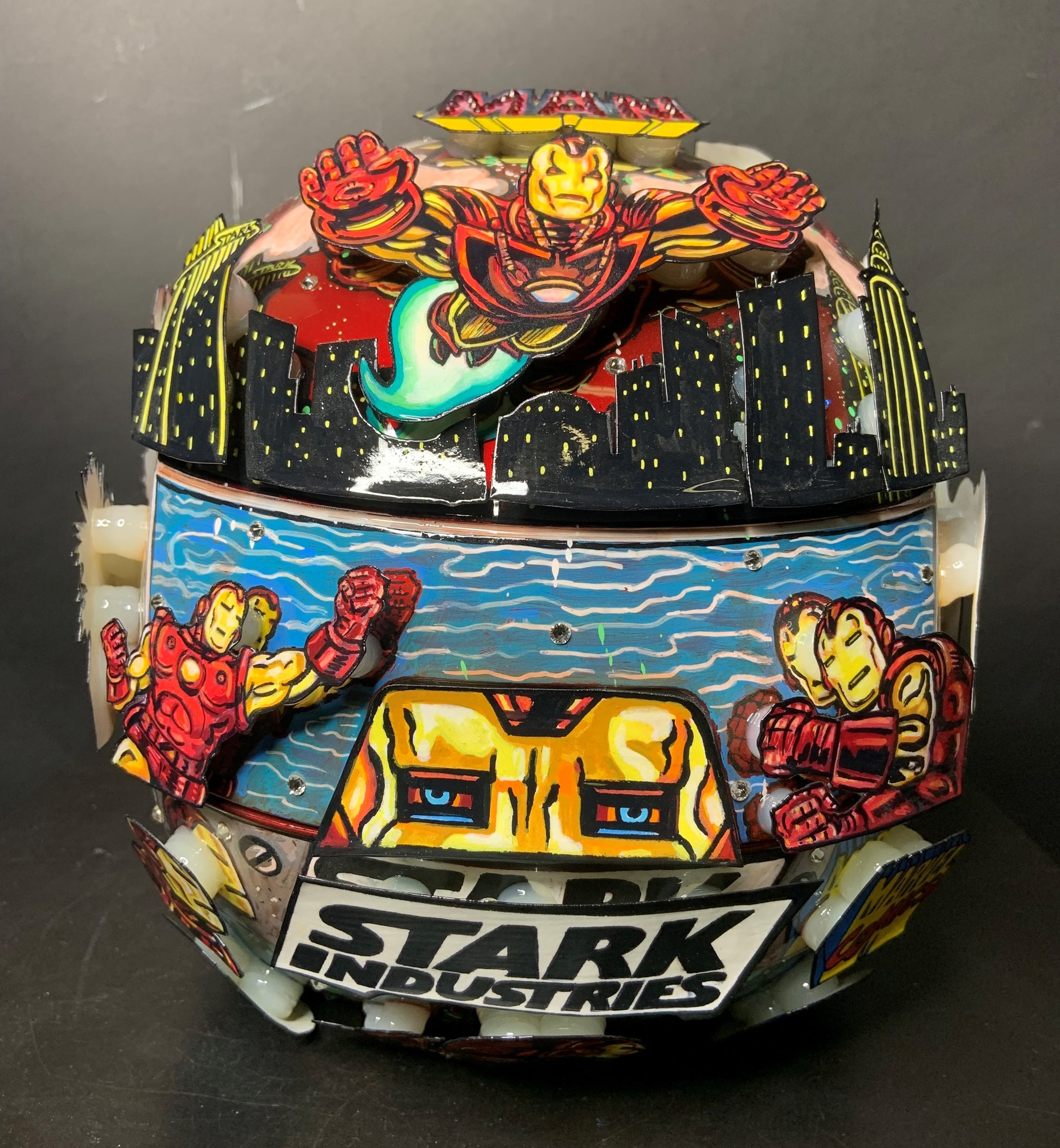 custom iron man helmet graphics Iron Man Unique Helmet Sculpture