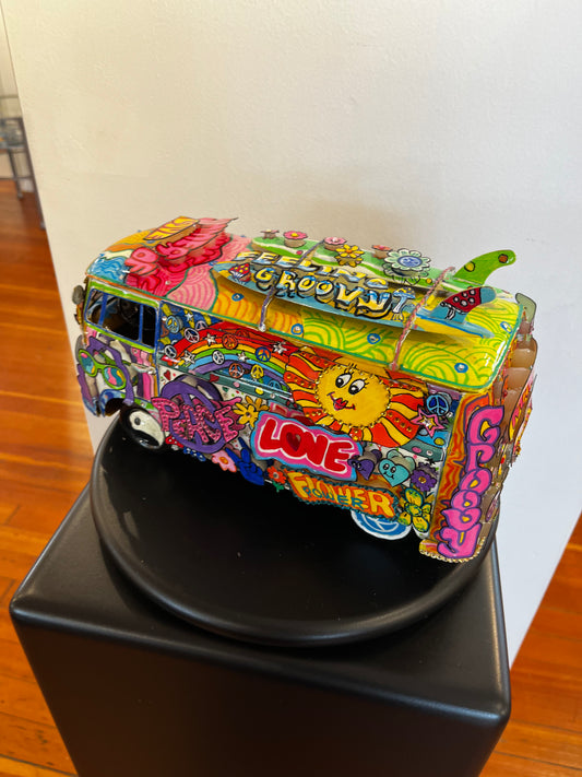 The Peace and Love VW Bus Sculpture