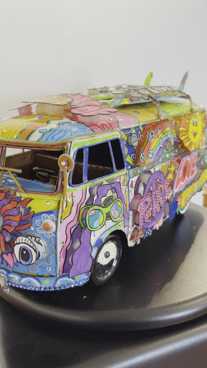 The Peace and Love VW Bus Sculpture