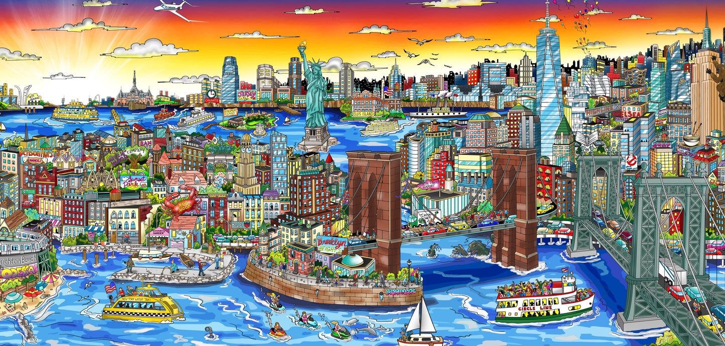 Sunset Over Manhattan Island Mural