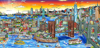 Sunset Over Manhattan Island Mural Premiere Edition