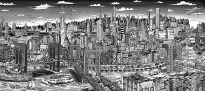 Sunset Over Manhattan Island Mural Premiere Edition