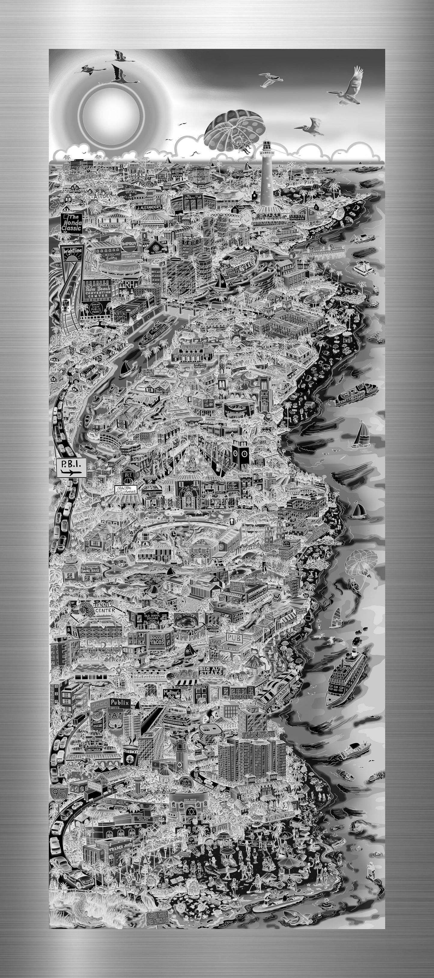 Paradise Found... Palm Beach County - Black Edition 42” or 48” Framed