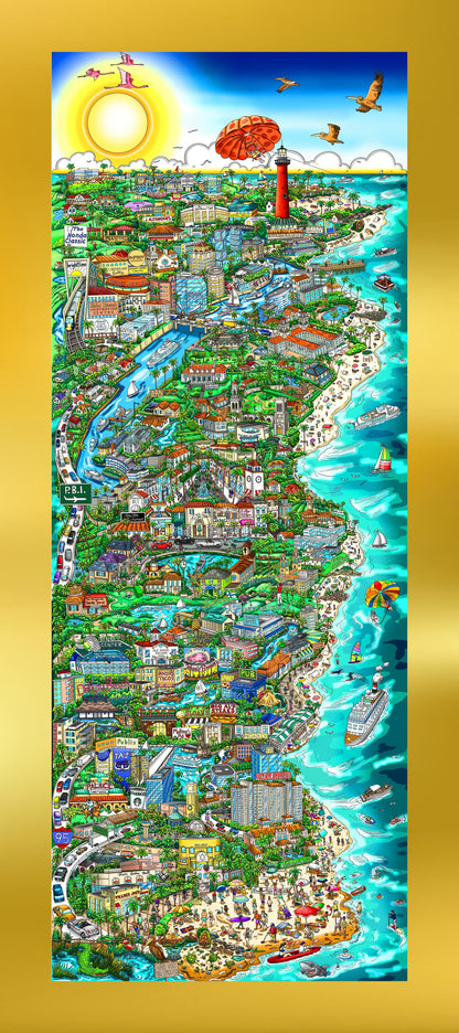 Paradise Found... Palm Beach County -  Gold Edition #3/50 Framed in Gold