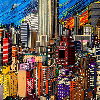 Stormy Moon Over New York - Original