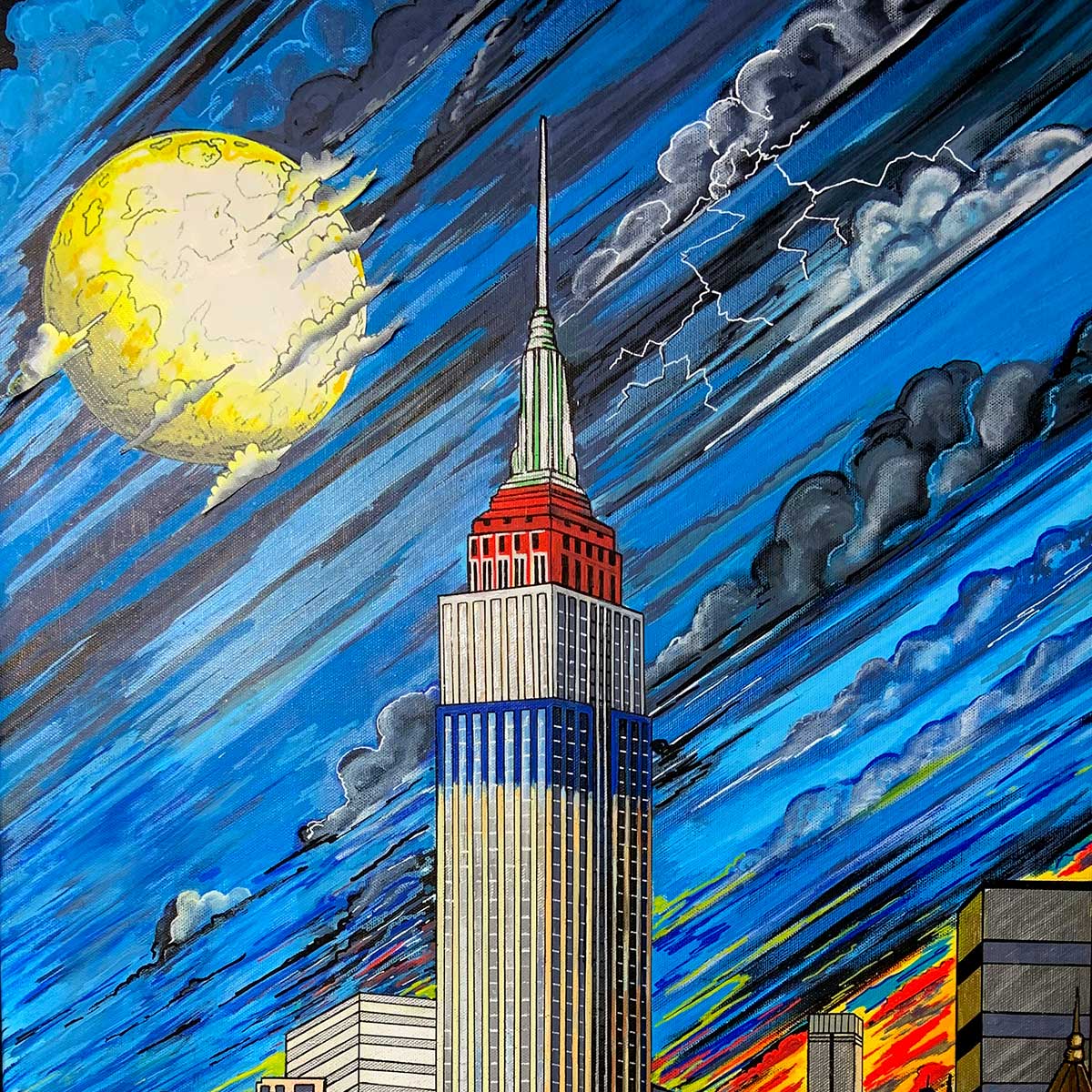 Stormy Moon Over New York - Original